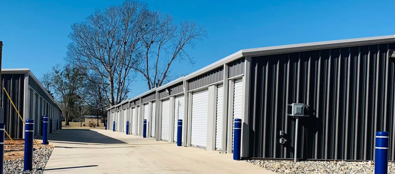 Metal storage unit facility.